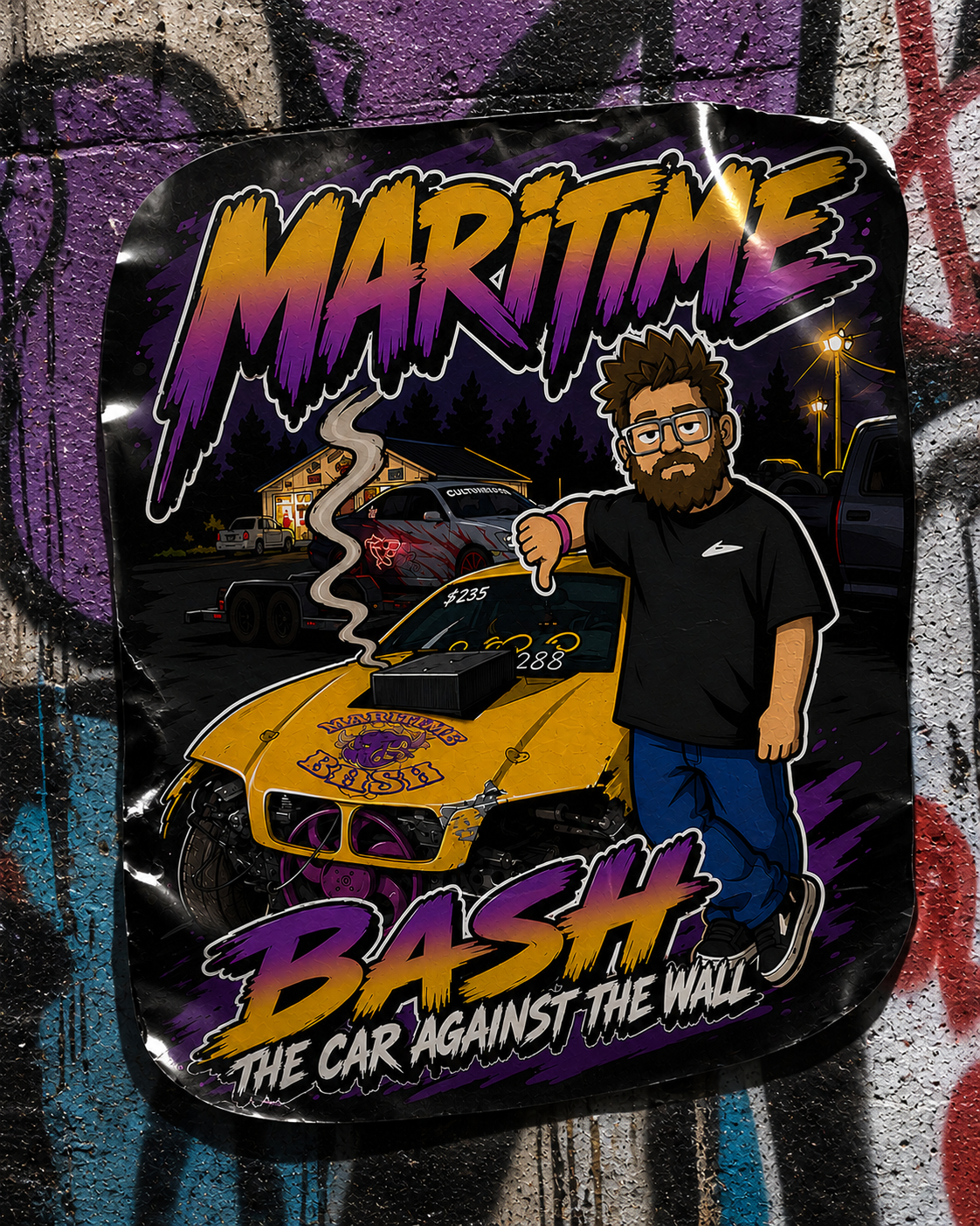 HOBAN19 MARITIME BASH THE CAR AGAINST THE WALL STICKER